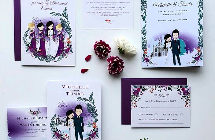 Winter wedding stationery inspiration: Perfect Moment's illustrated suite