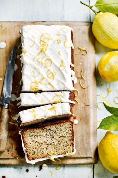 Lemon & Poppy Seed Drizzle Loaf | DonalSkehan.com, A healthier take on Lemon Drizzle from Indy Power's new book The Little Green Spoon. 