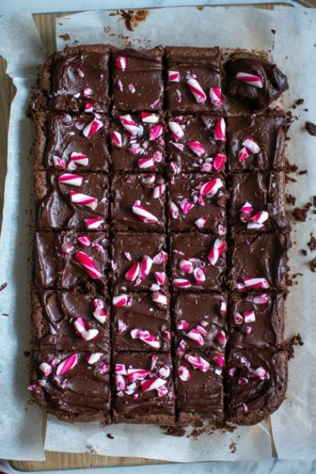 Chocolate Candy Cane Brownies | DonalSkehan.com, Chocolate brownies with a festive twist!