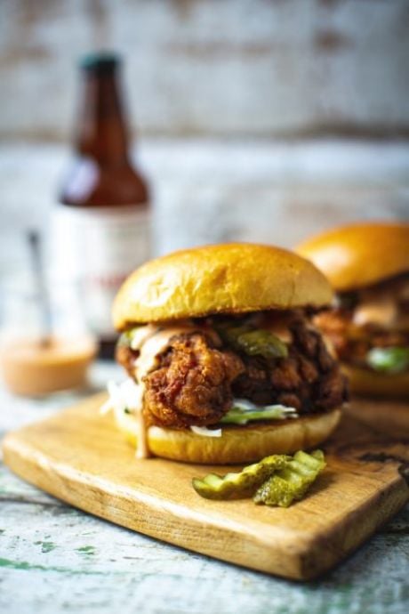 Fried Chicken Sandwich | DonalSkehan.com, A perfectly crisp & spicy chicken sandwich to satisfy any craving.