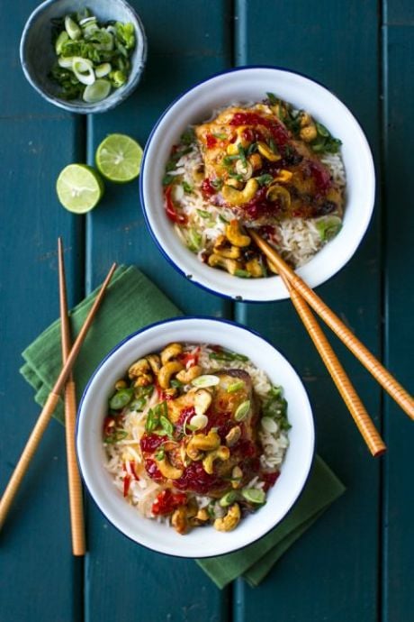 Chilli Jam Chicken with Nam Pla Veggie Fried Rice | DonalSkehan.com, A tasty supper that the whole family will love! 