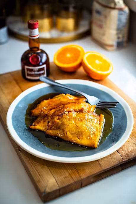 Crêpes Suzette | DonalSkehan.com, Thin pancakes coated in a luscious, sweet orange flavoured sauce!