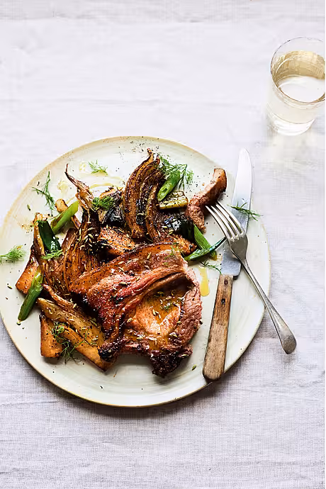 Crispy Fennel Pork Chops with Pan-fried Fennel | DonalSkehan.com
