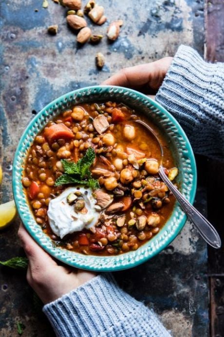 Crockpot Moroccan Lentil and Chickpea Soup | DonalSkehan.com, Tieghan from Half Baked Harvest's take on a cracking crockpot soup.