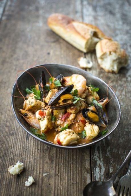 Croatian Fish Stew | DonalSkehan.com, A hearty fish stew which can be made with whatever seafood you like.