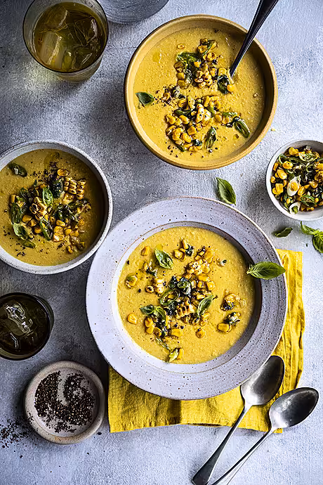 Basil & Sweetcorn Soup | DonalSkehan.com