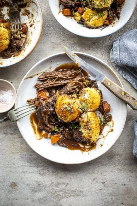 Beef Stew with Cheesy Cheddar Dumplings | DonalSkehan.com