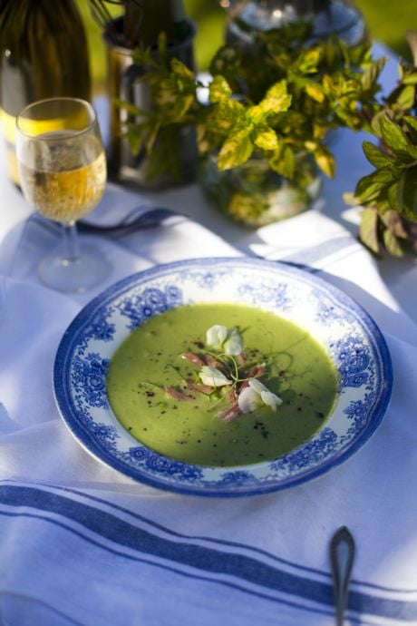 Pea, Mint & Ham Hock Soup | DonalSkehan.com, Impressive, light & refreshing summer lunch. 