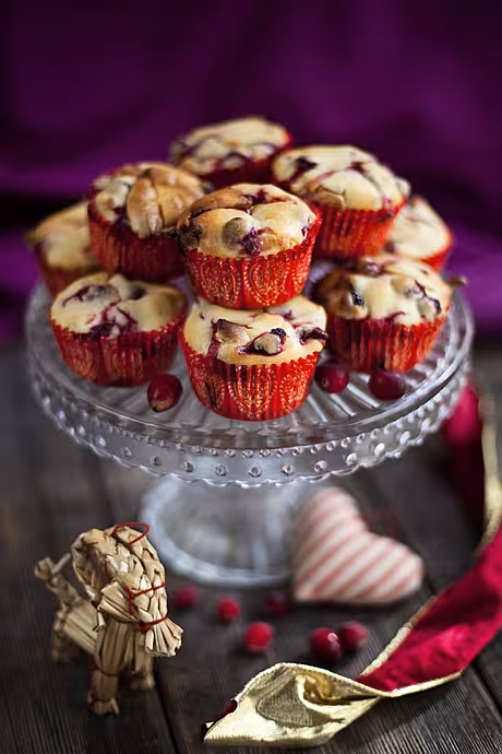 Cranberry and White Chocolate Muffins | DonalSkehan.com, Delicious Christmas morning snack for santa!