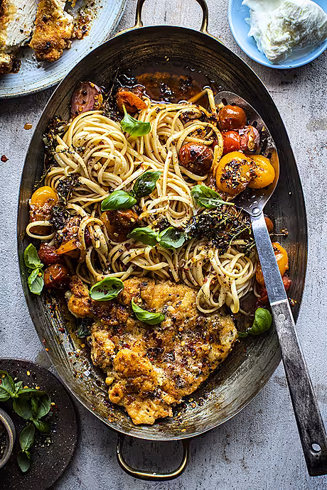Pollo Al Burro (Florentine Butter Chicken with Burst Cherry Tomatoes & Basil) | DonalSkehan.com