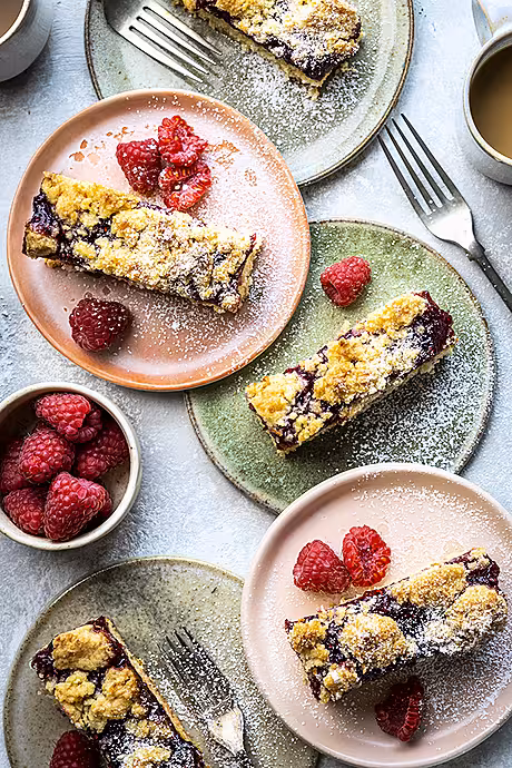 Jam Crumble Shortbread Bars | DonalSkehan.com