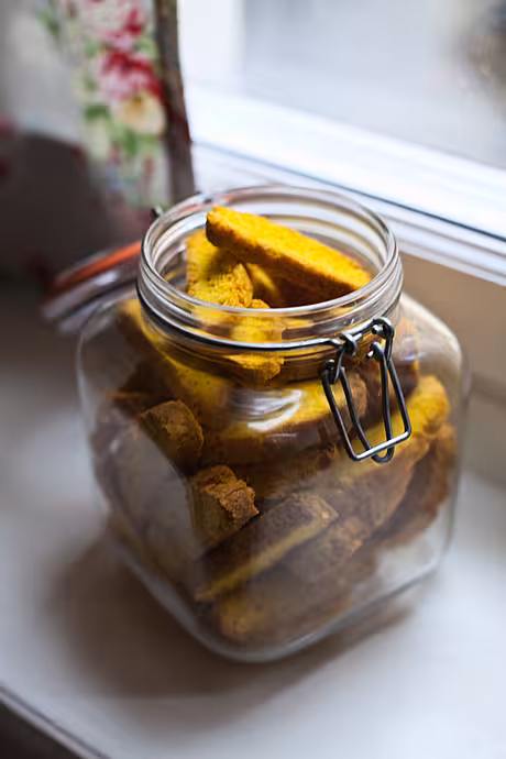 Leila’s Swedish Saffron Biscotti (Saffranskorpor) | DonalSkehan.com, Sweet wonderfully crunchy biscotti with a hint of spice. 