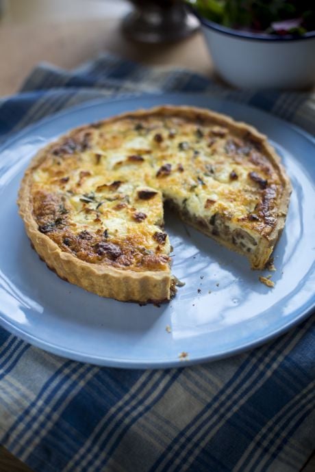 Goats Cheese, Red Onion and Thyme Quiche | DonalSkehan.com, Perfect to bring on a picnic.