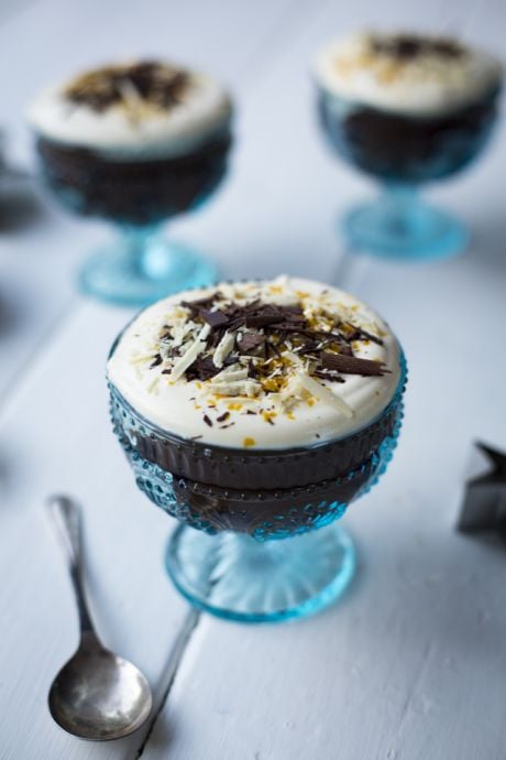 Mini Christmas Chocolate Trifles | DonalSkehan.com, An indulgent, chocolatey dessert for all you Christmas pudding-haters out there!