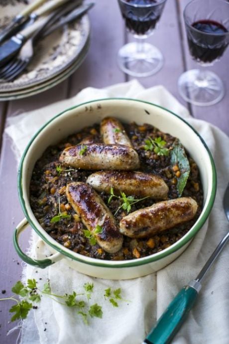 Sausage & Lentil Cassoulet | DonalSkehan.com, A great alternative to bangers and mash! 