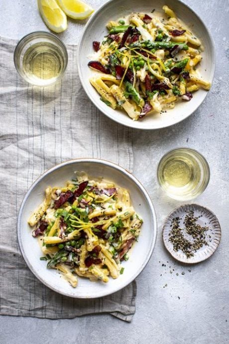 Crispy Salami, Asparagus & Lemon Pasta | DonalSkehan.com