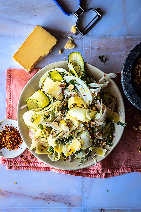 Shaved Courgette & Fennel Salad with Lemon & Aged Irish Cheese | DonalSkehan.com