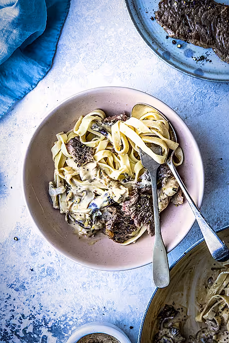 Minute Steaks with Brown Butter Mushroom Sauce | DonalSkehan.com