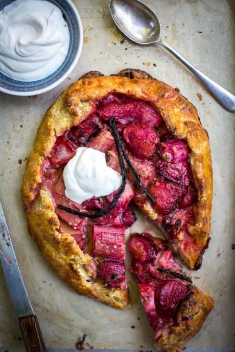 Rhubarb, Strawberry & Vanilla Ricotta Tart | DonalSkehan.com, A must-try dessert this summer.