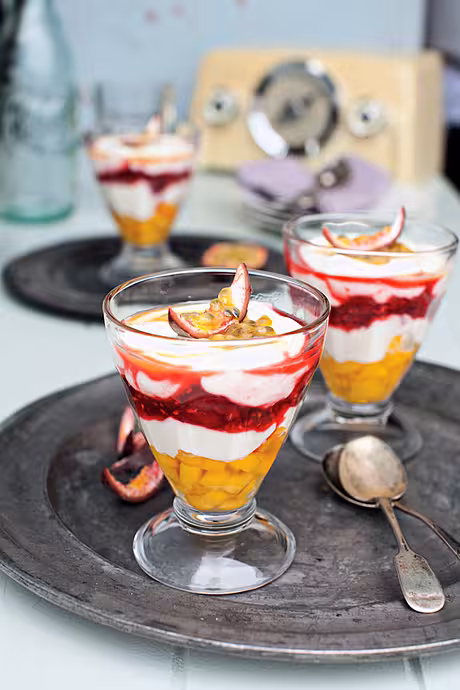 Passion fruit, Mango and Raspberry Yoghurt Layers | DonalSkehan.com, A great make ahead option if you have guests coming for breakfast. 