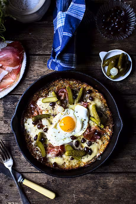 Swiss Style Rosti Potato Cake | DonalSkehan.com, Comforting and delicious, this quick one pan rosti recipe makes a great wintry dinner.