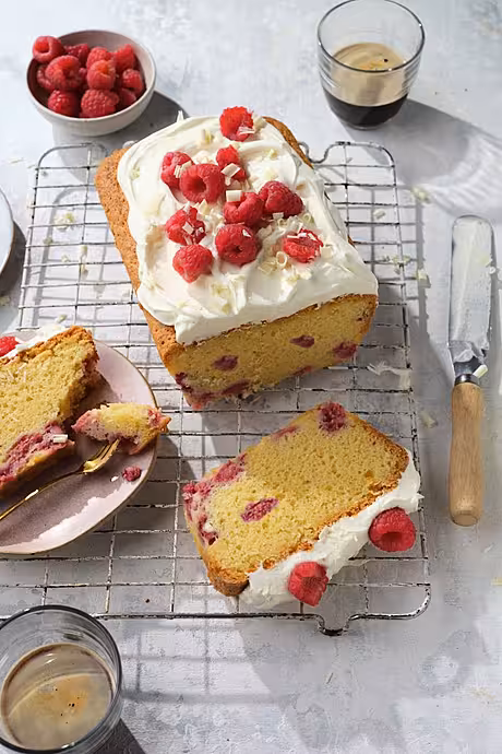 Raspberry & White Chocolate Cake with Mascarpone Frosting | DonalSkehan.com