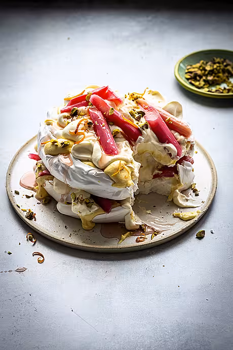 Rhubarb & Custard Pavlova | DonalSkehan.com
