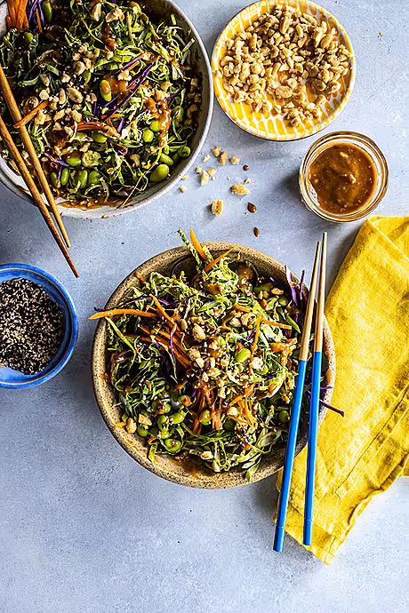 Winter Greens Sesame Slaw Salad | DonalSkehan.com