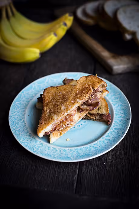 The Elvis: Peanut Butter, Banana & Bacon Sandwich | DonalSkehan.com, A sandwich fit for The King!