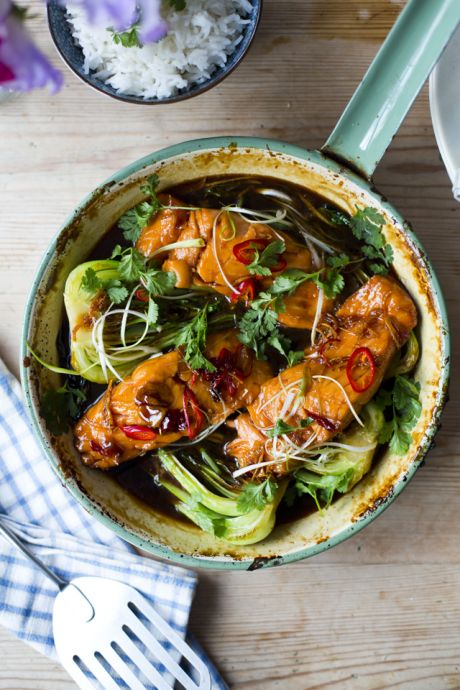 Vietnamese Caramel Salmon | DonalSkehan.com, A delicate, sweet and sticky dish!