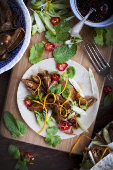Orange and mint crispy duck rolls | DonalSkehan.com, Delicious starter for a dinner party. 