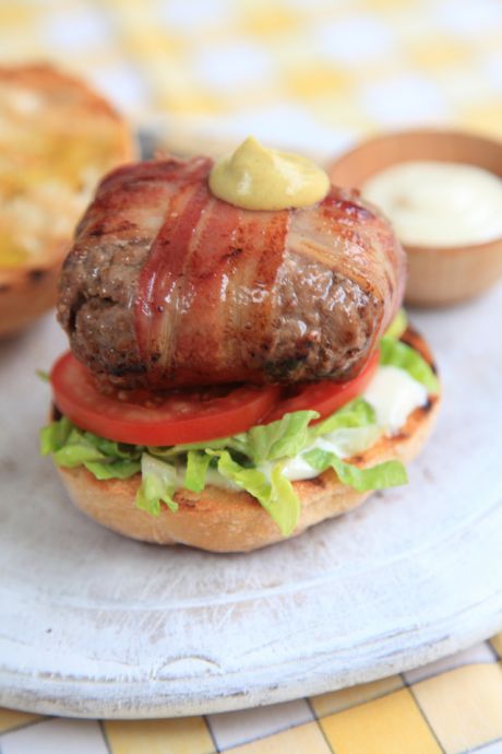 Bacon-Wrapped BLT Beef Burgers | DonalSkehan.com, Proper comfort grub, this burger is the real deal! 