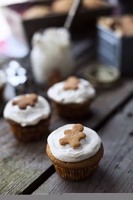 Gingerbread Muffins with Cinnamon Cream Cheese Frosting | DonalSkehan.com, Two treats in one... It is Christmas after all!