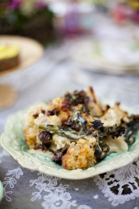 Cheesy Cauliflower and Broccoli Bake | DonalSkehan.com, Perfect Easter side dish!