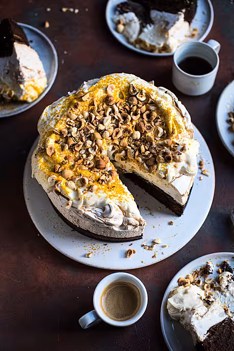 Boozy Brownie Meringue Cake | DonalSkehan.com