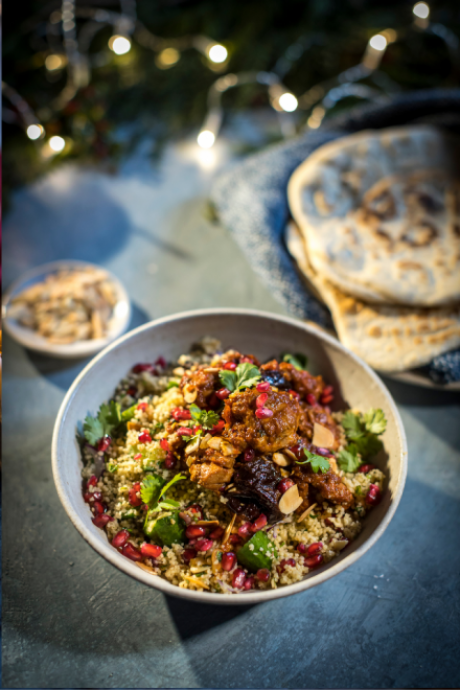 Festive Chicken Tagine with Jewelled Herby CousCous | DonalSkehan.com