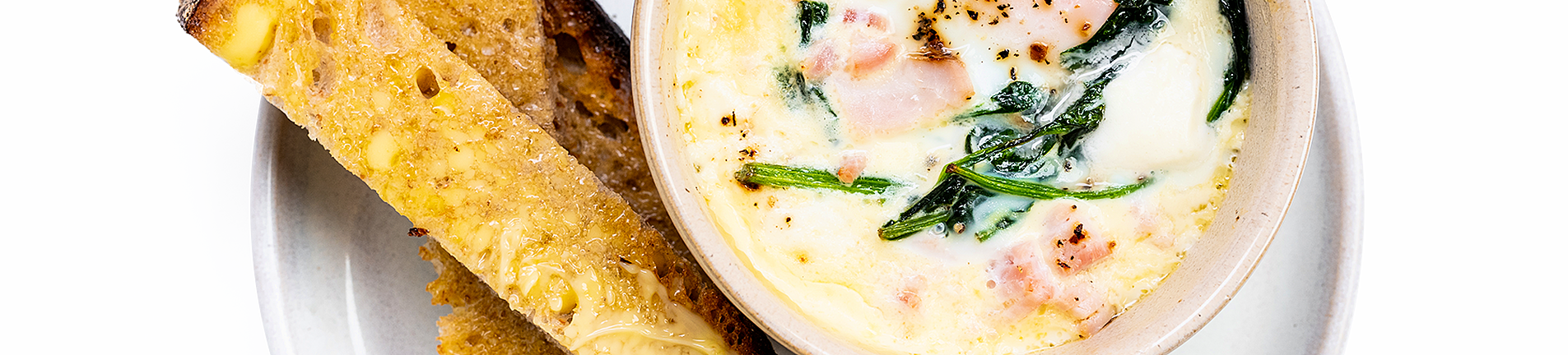 Baked Eggs With Spinach And Ham Donal S Kitchen