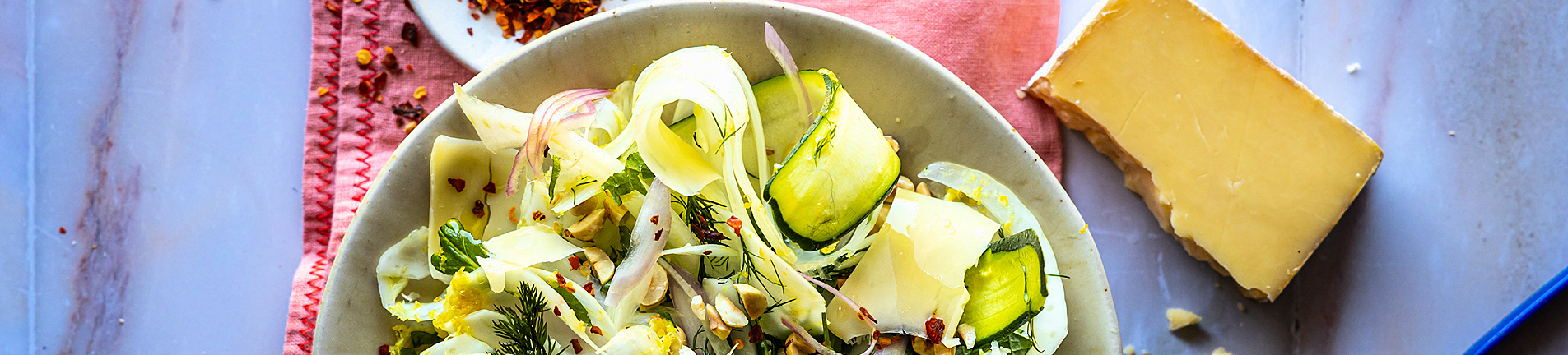 Cover - Shaved Courgette & Fennel Salad with Lemon & Aged Irish Cheese