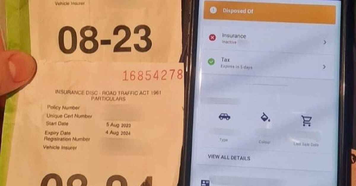 Car seized as driver suspected of having fake insurance and licence ...