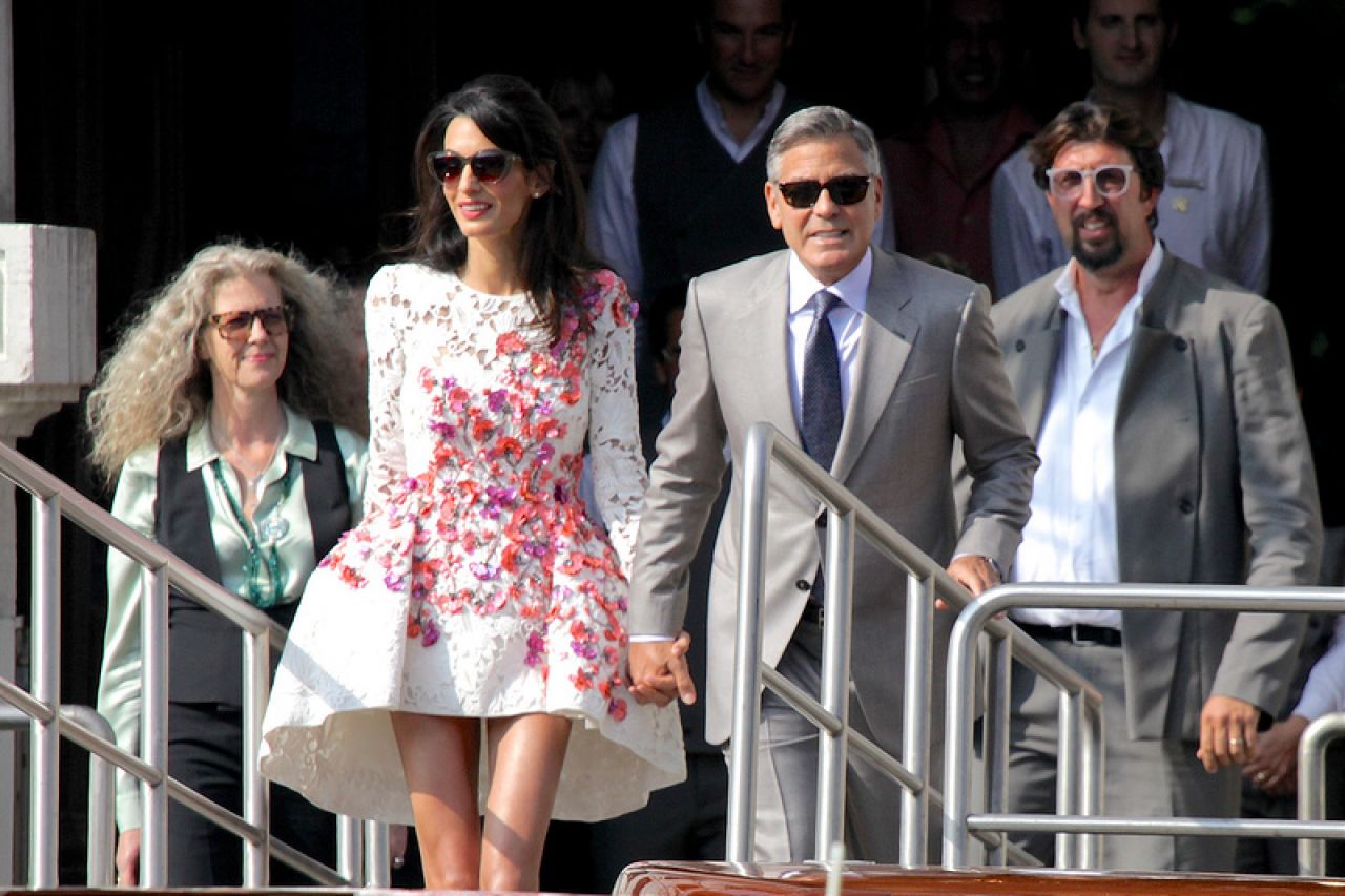 George Clooney and his new wife Amal Alamuddin appear for the first ...