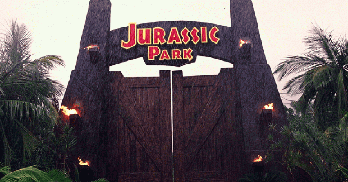 Wanna see what the iconic gates of Jurassic Park look like now?