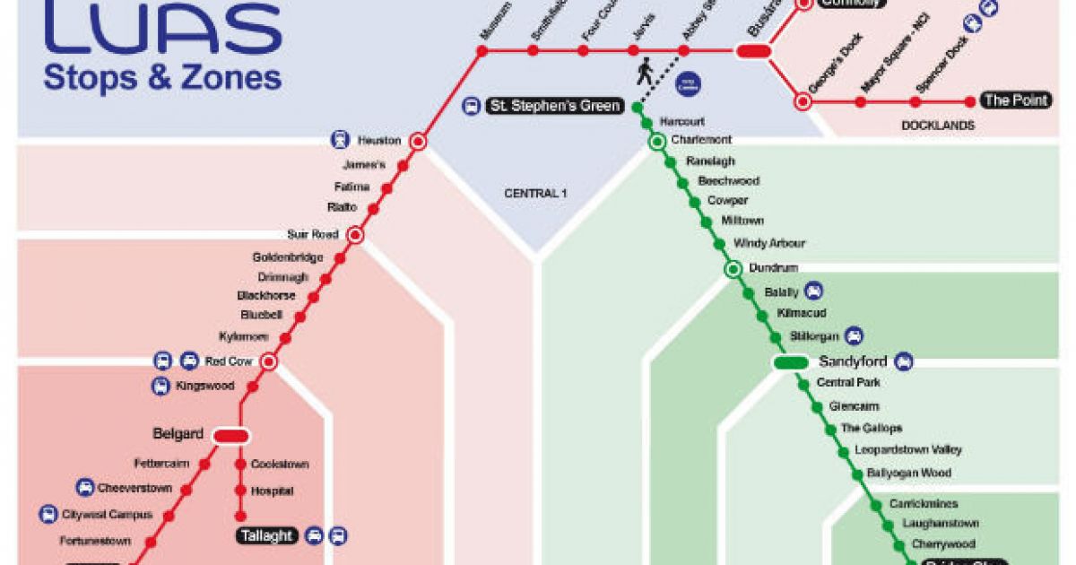 Dublin Luas Line Map Printable