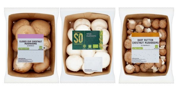 Sainsbury’s Rolls Out Cardboard Punnets For Own-Brand Mushrooms