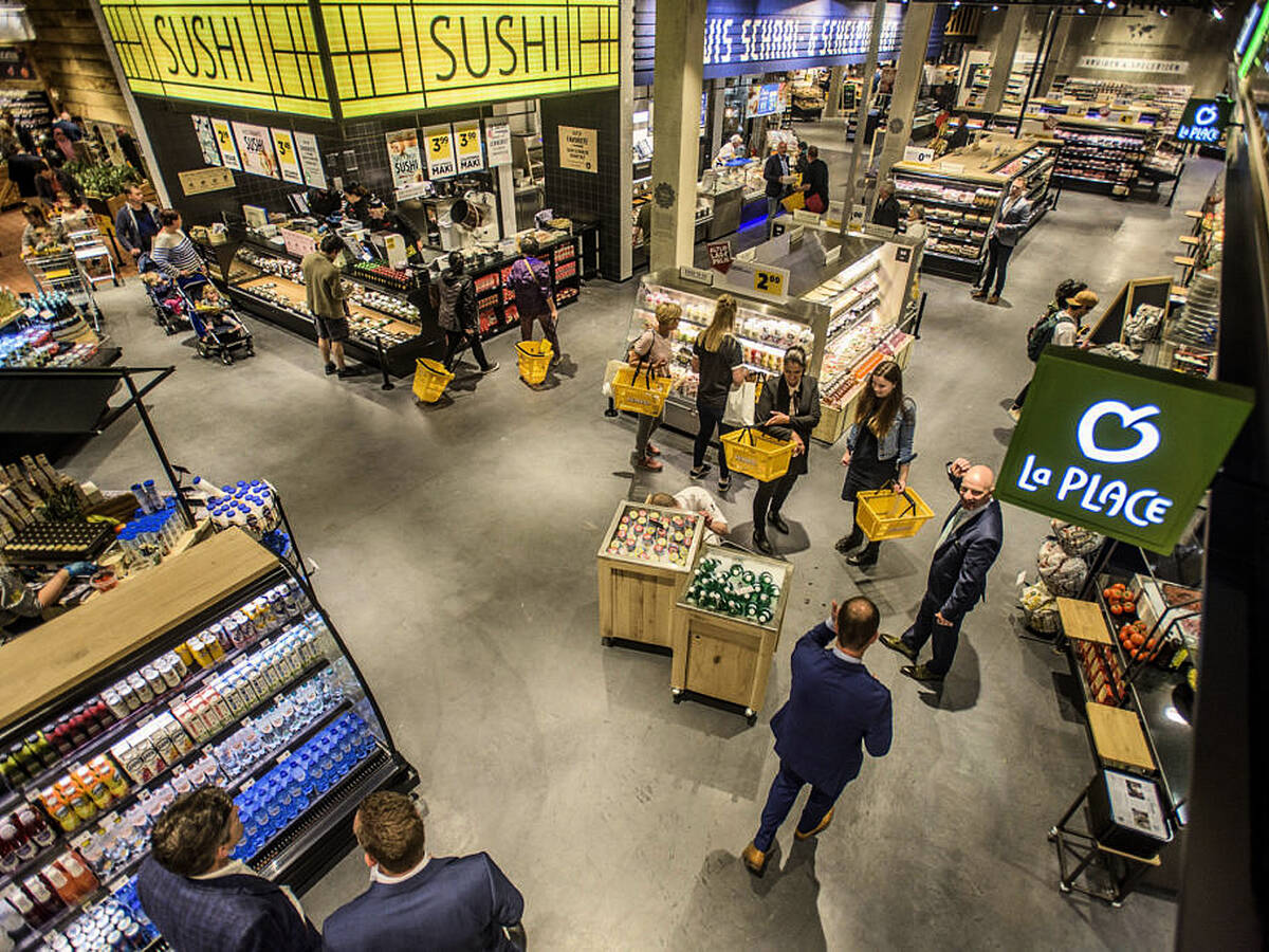 Amsterdam: Jumbo Foodmarkt, The Foodmarkt is a chain of lar…