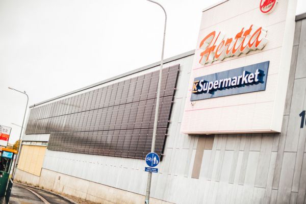 K-Supermarket Hertta Installs Wall-Mounted Solar Panels