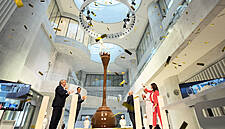 Roger Federer Unveils Huge Chocolate Fountain In New Lindt Chocolate Museum