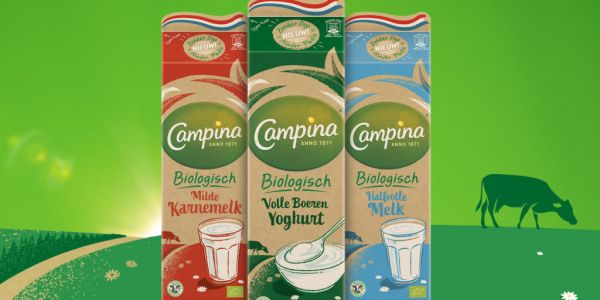 Campina Organic Removes Plastic Cap From Litre Packaging