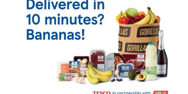 Tesco Teams Up With Gorillas To Offer 10-Minute Deliveries
