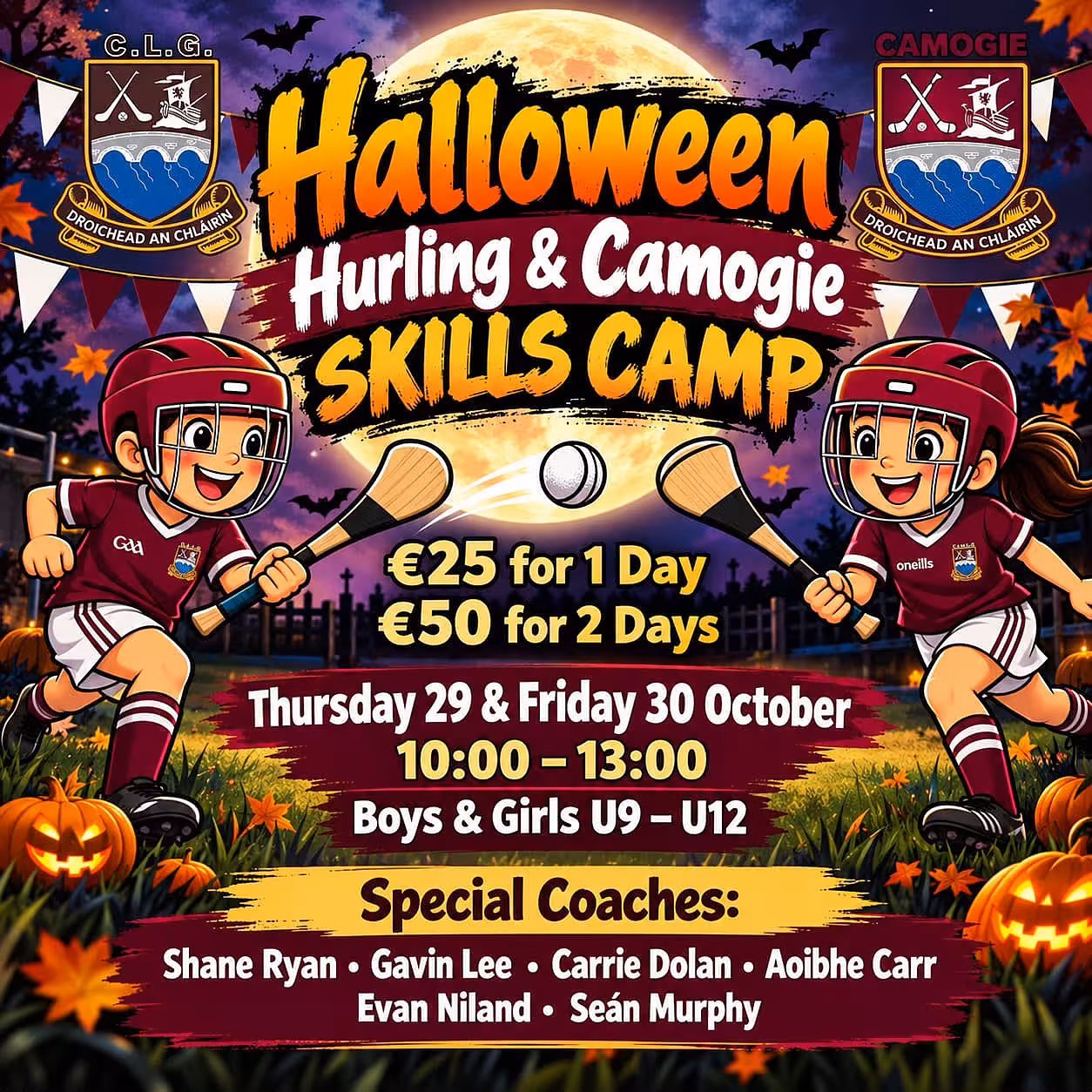 Halloween Hurling & Camogie Skills camp