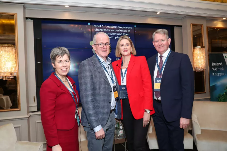 (L to R -Dr. Orla Flynn, President, Atlantic Technological University, Philip Martin, CEO and Founder, Cora Systems, Elizabeth Nugent, VP EMEA, Amcor and Paul Phelan, Site Director, Optum.)